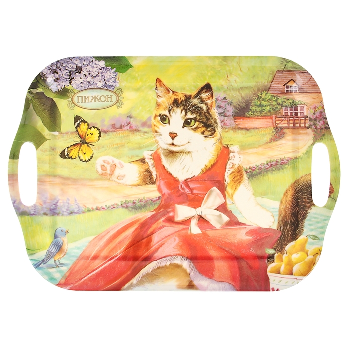 Поднос серия "Трехцветная кошка"