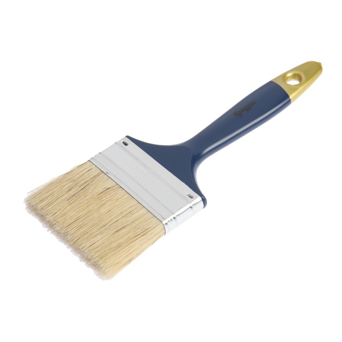 Кисть плоская TUNDRA basic, натуральная щетина, пластмассовая ручка 3" (76 мм)