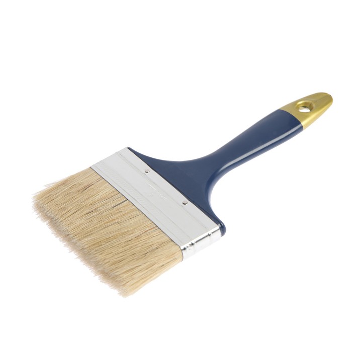 Кисть плоская TUNDRA basic, натуральная щетина, пластмассовая ручка 4" (100 мм)