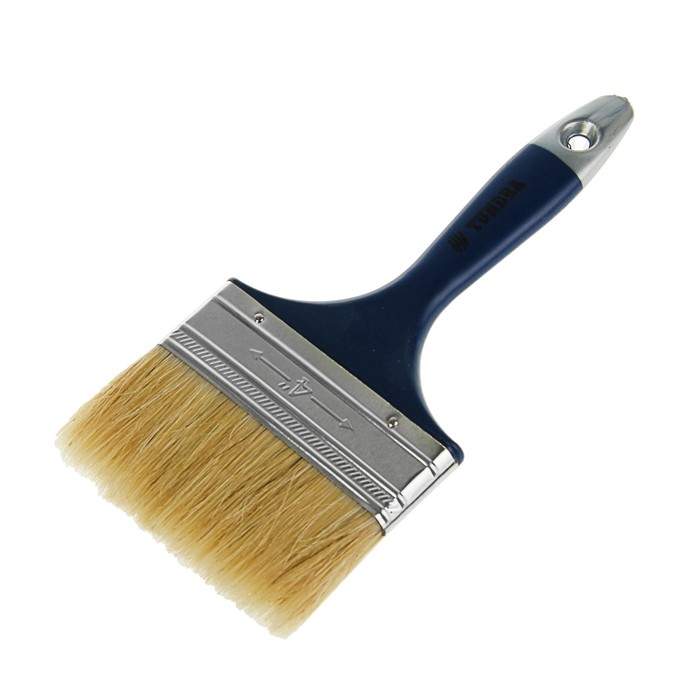 Кисть плоская TUNDRA comfort, искусственная щетина, пластмассовая ручка 4" (100 мм)