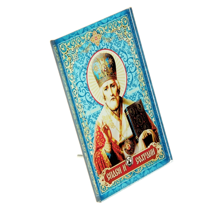 Икона на стекле "Святой святитель и чудотворец Николай, архиепископ Мир Ликийских"