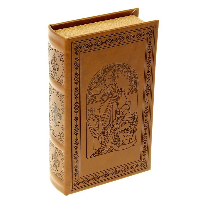 Шкатулка-книга дерево "Мифы" кожа с тиснением, 21х13х5 см