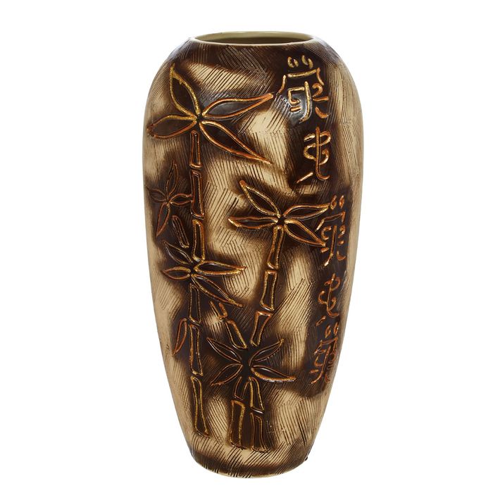 Ваза "Аурика" большая, бамбук, глазурь, коричневая