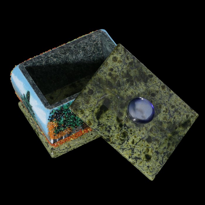 Шкатулка "Осень" 6х8 см, каменная крошка, серпент