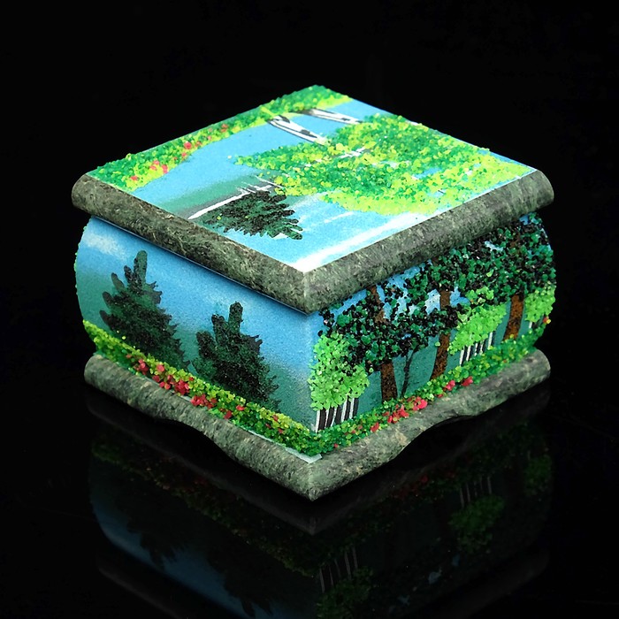 Шкатулка "Лето", каменная крошка