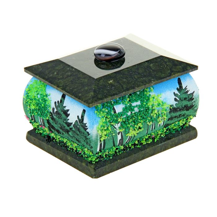 Шкатулка "Лето" рисованная 6х8 см 122214 серпент змеевик