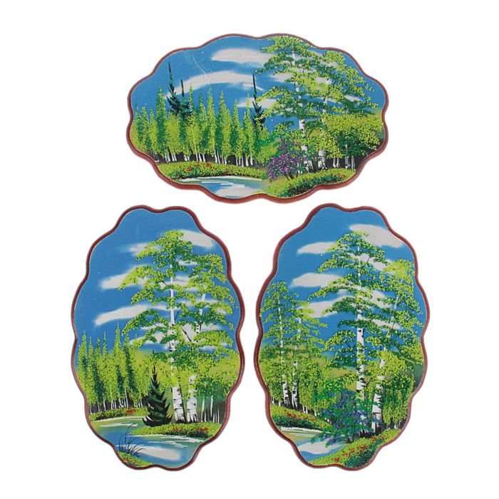 Картина "Лето" овальная, каменная крошка, МИКС