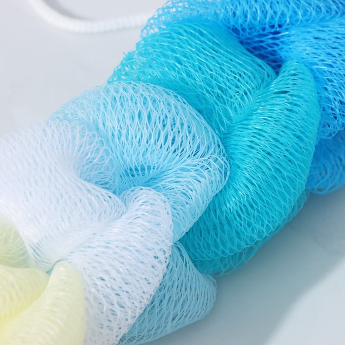 Мочалка для тела 30 г. косичка "Радуга"