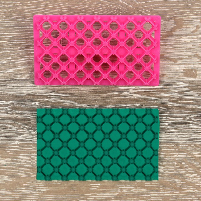 Печать для марципана и теста "Решетка с цветком" 13х7,5х0,5 см