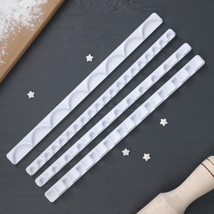 Набор печатей для марципана и теста "Геометрия" 4 шт 25х6х0,5 см