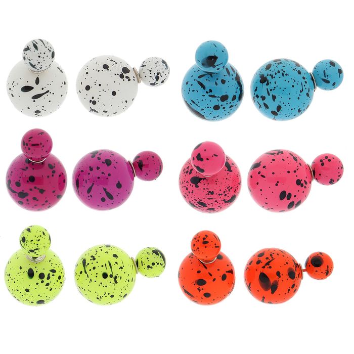 Серьги "Диорис" в пятнышко, цвет МИКС
