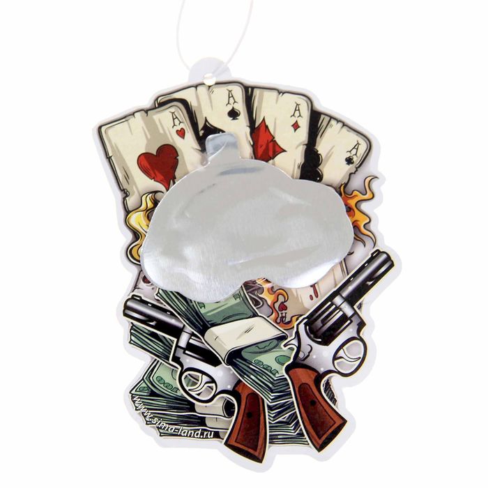 Ароматизатор в авто подвесной "Карты, деньги",тропический закат