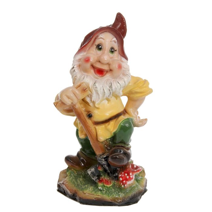 Садовая фигура "Гном с лопатой" средняя, микс