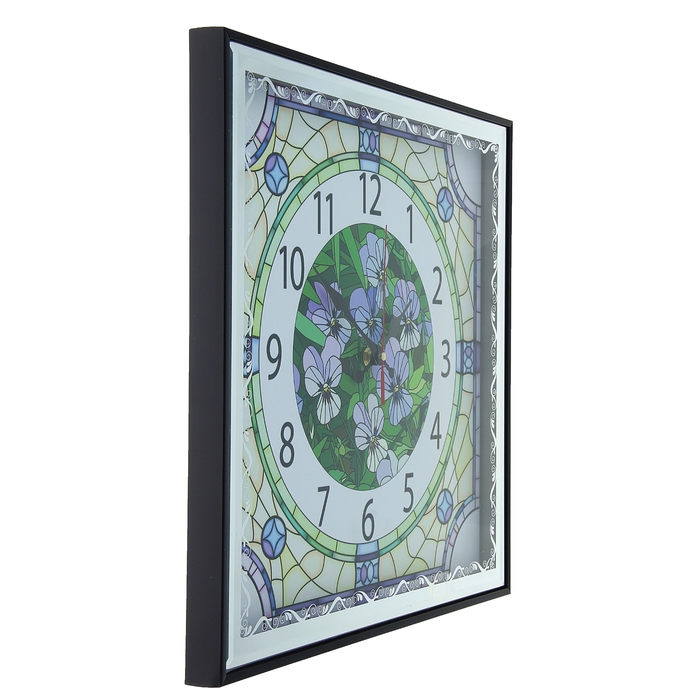 Настенные часы-картина "Цветная паутина", 37 × 37 см, зеркальная рама, микс