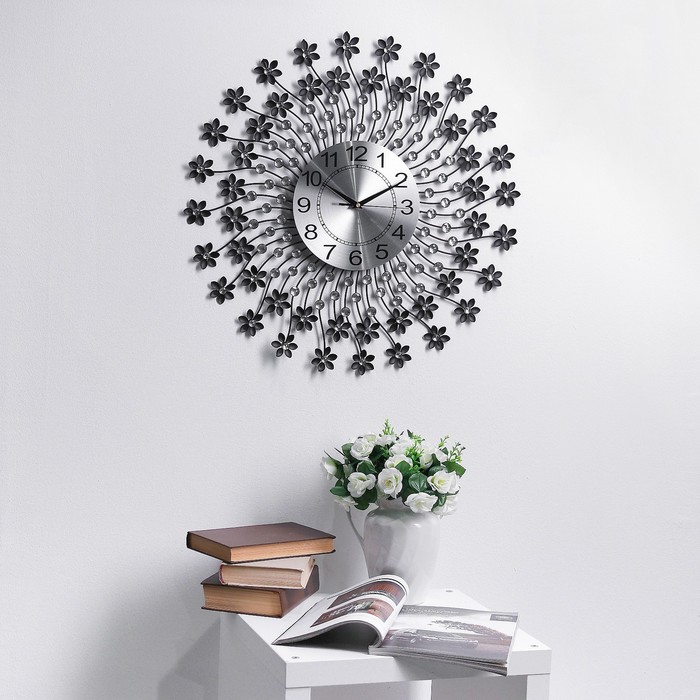 Часы настенные интерьерные "Серия Ажур. Ясный день", d=60 см