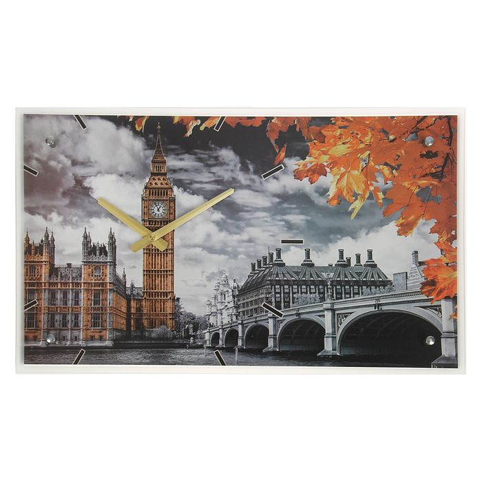 Часы настенные прямоугольные "Биг Бен", 35х60 см