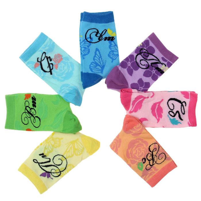 Носки неделька "Collorista" Винтаж женские, 7пар, р-р 36-39, 80% хлопок, 20% п/э