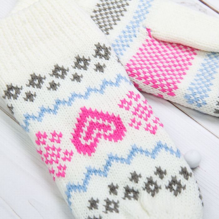 Варежки женские "Люба", размер 20 (р-р произв. 22*1*9), цвет МИКС 65487