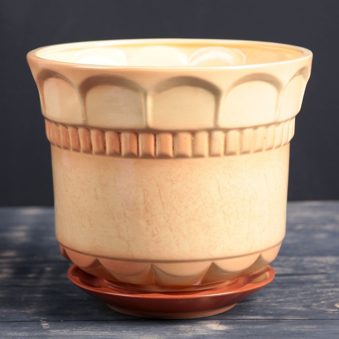 Кашпо "Фиеста" бежевое 5,5 л