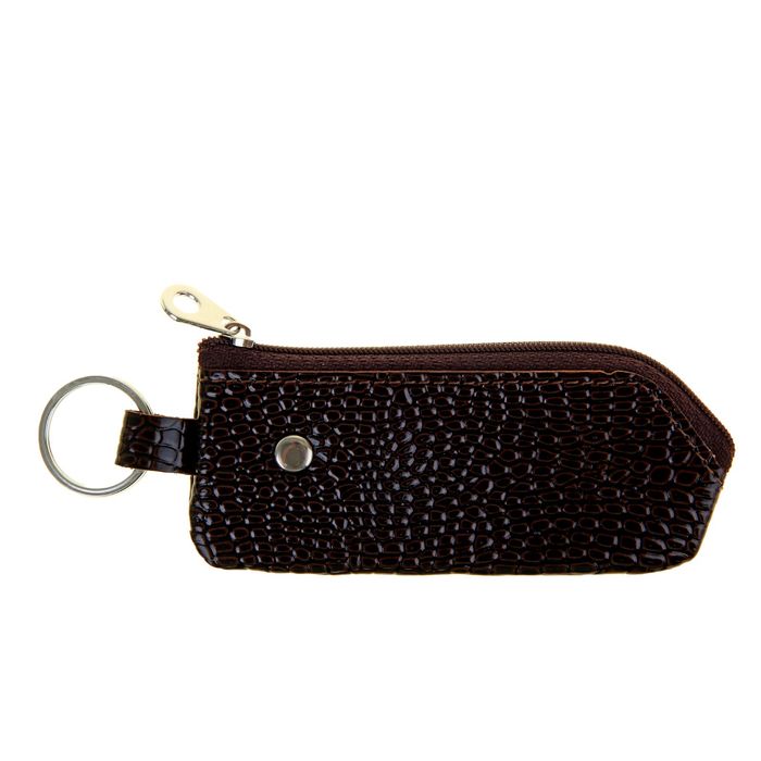 Футляр для ключей, кольцо, цвет коричневый