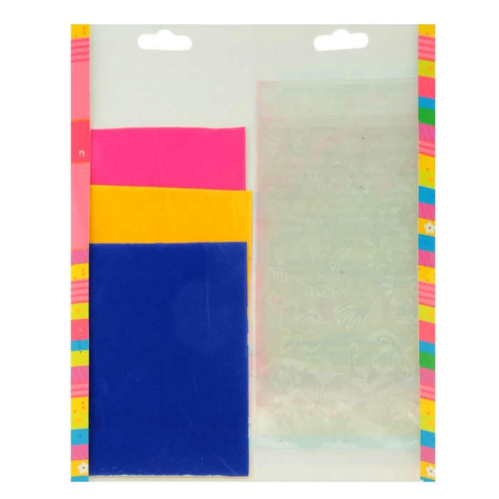 Набор для творчества трафареты 3 вида + бархатная бумага 3 листа "Человечки"