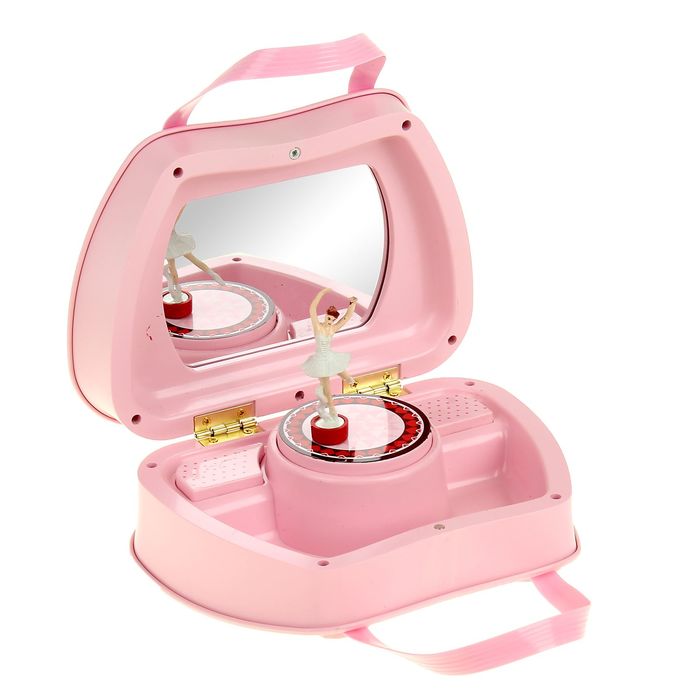 Шкатулка музыкальная механическая "Сумочка" розовая
