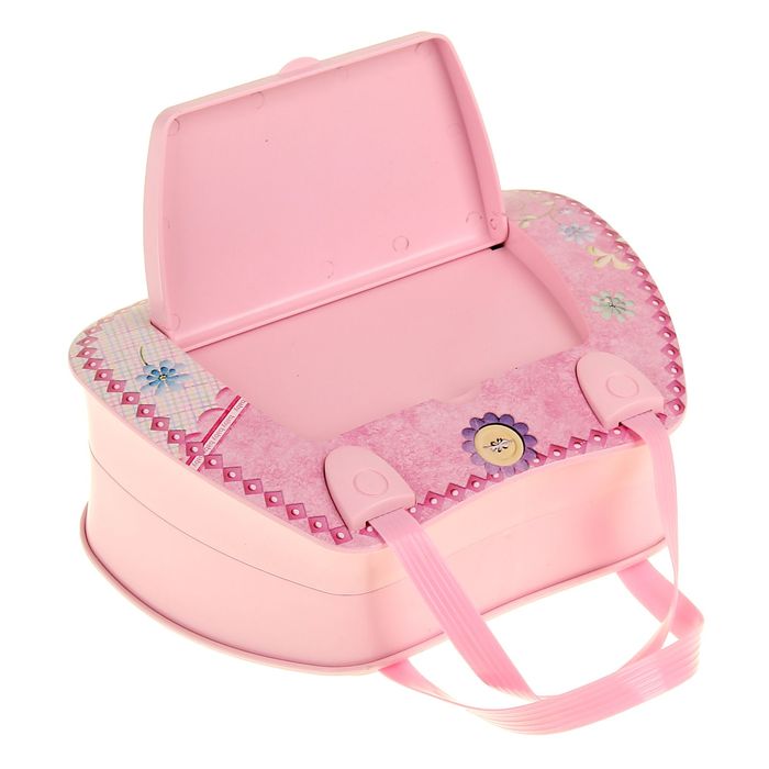Шкатулка музыкальная механическая "Сумочка" розовая