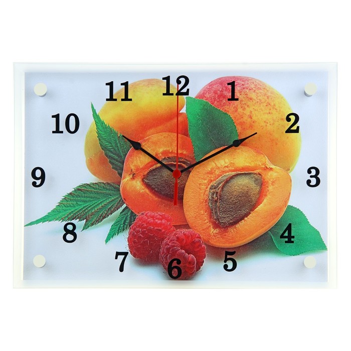 Часы настенные прямоугольные "Абрикосы", 25х35 см микс
