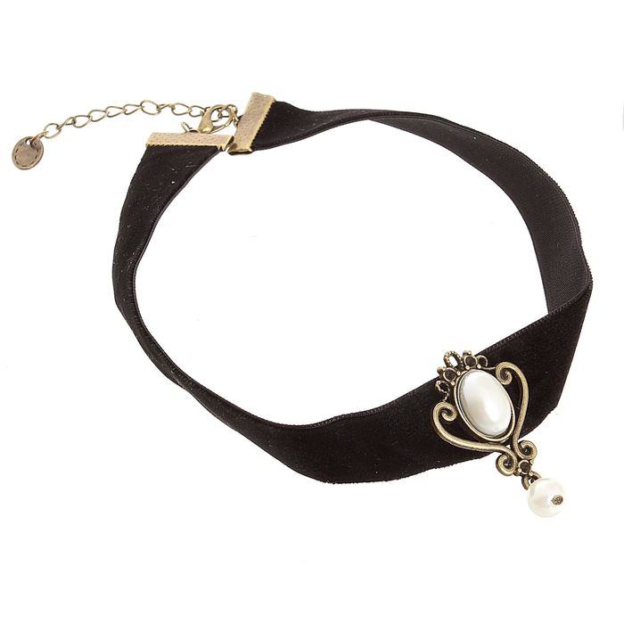 Чокер "Александрия", жемчужина, цвет чёрный