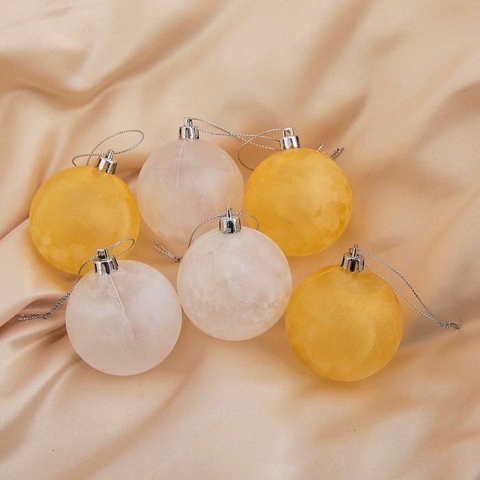 Новогодние шары "Солнечный туман" (набор 6 шт.)