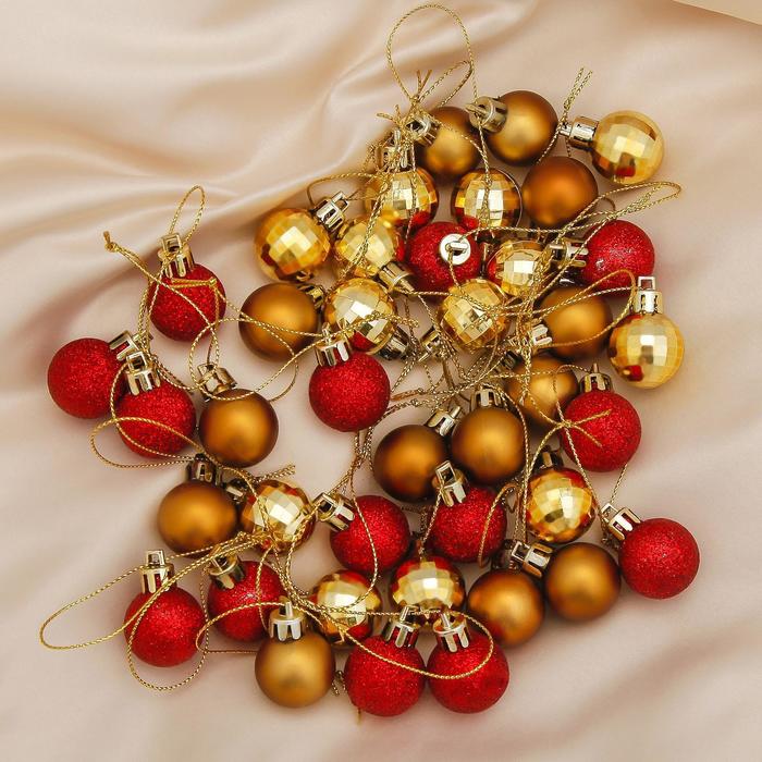 Новогодние шары "Малыши" красно-золотые (набор 40 шт.)