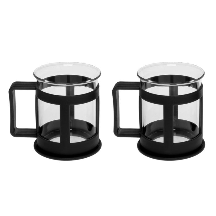 Набор кружек 200 мл "Классика", 2 шт, цвет черный