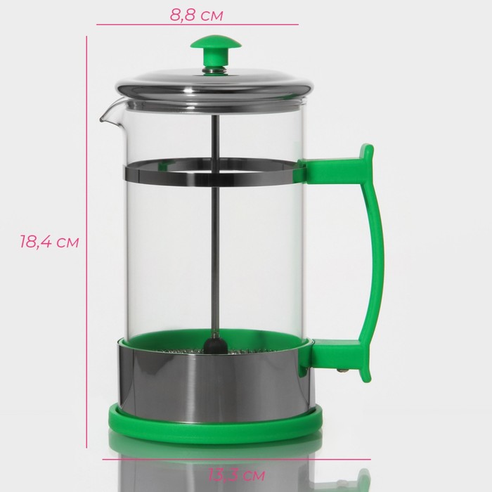 Френч-пресс 600 мл "Риц", зеленый