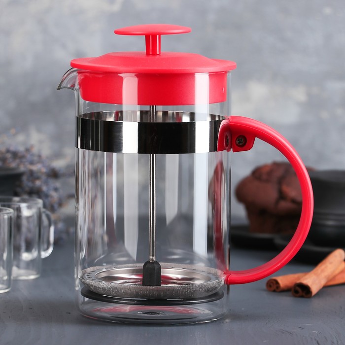Френч-пресс 800 мл "Гарсон", цвет красный