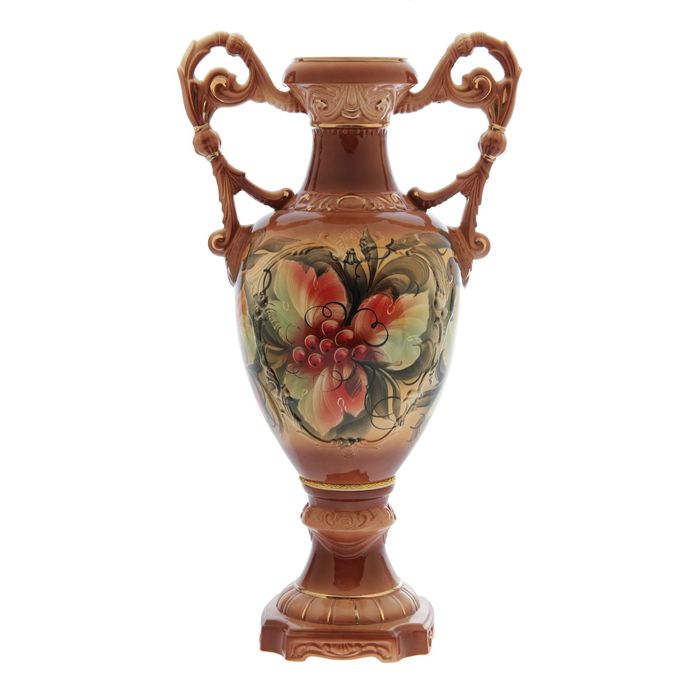 Ваза напольная "Флорена" фрукты, коричневая