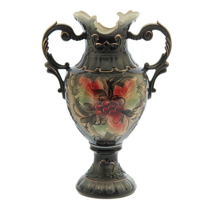 Ваза напольная "Астория" фрукты, чёрная