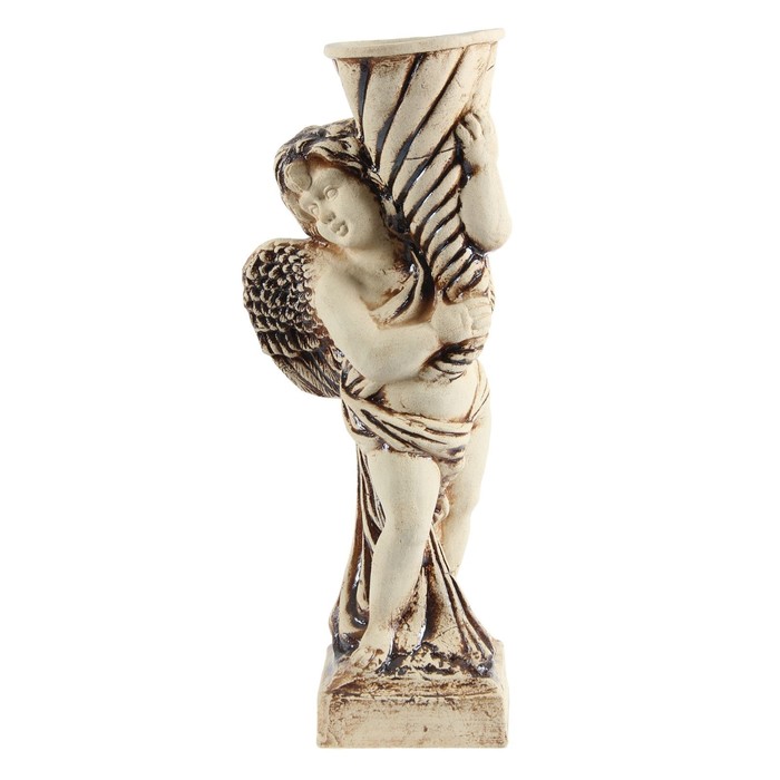 Садовая фигура "Ангел с большим рожком"