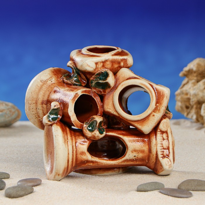 Декорации для аквариума "Развалины колонн" микс