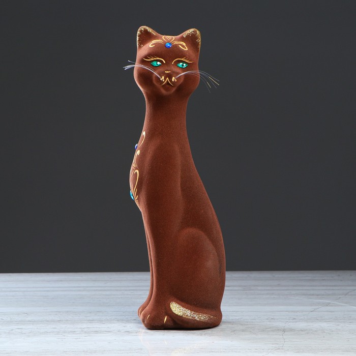 Копилка "Камилла" средняя, флок, коричневая