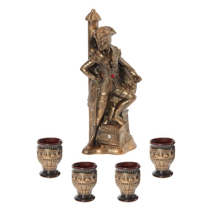 Штоф с рюмками "Адмирал" 5 предметов, 2,3 л/ 0,15 л