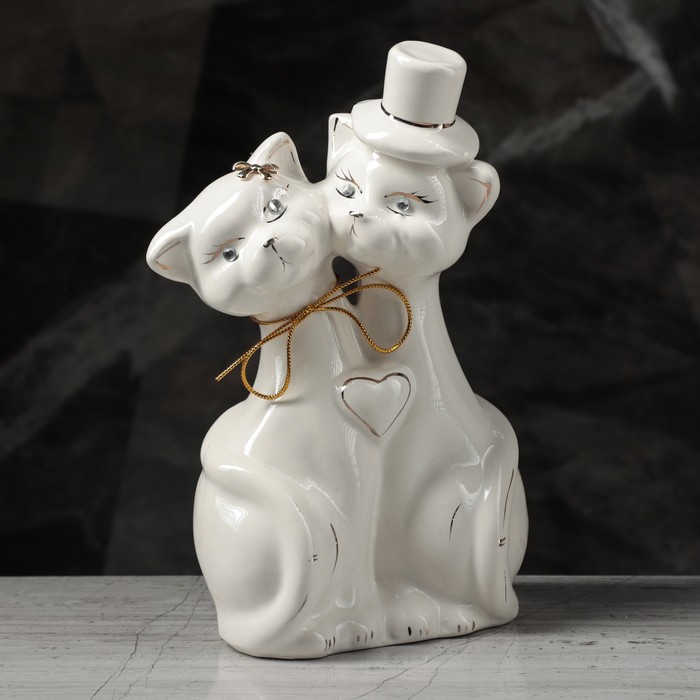 Копилка "Жених и невеста" глазурь, белая с верёвкой