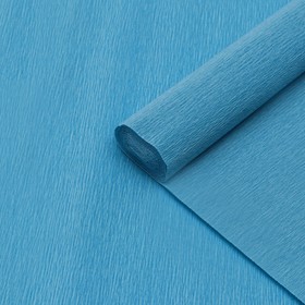 Бумага для упаковок и поделок, Cartotecnica Rossi, гофрированная, небесная, голубая, однотонная, двусторонняя, рулон 1 шт., 0,5 х 2,5 м Ош