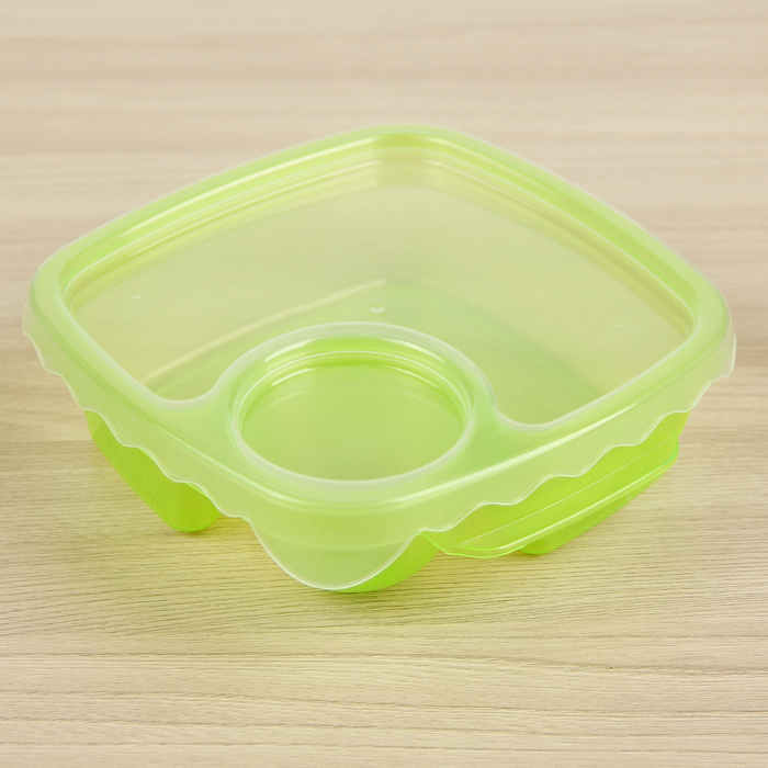 Ланч-бокс 2 отделения "Универсал" 15,5х15,5х5 см, цвет МИКС