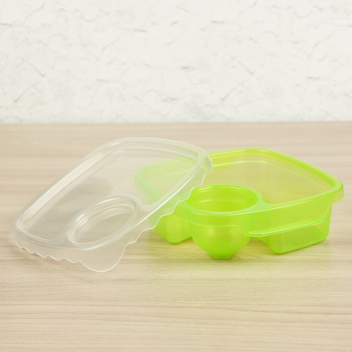 Ланч-бокс 2 отделения "Универсал" 15,5х15,5х5 см, цвет МИКС