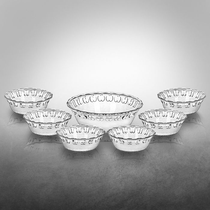 Набор салатников "Яблоки", 7 предметов: большой салатник 23х7 см (1,4 л), шесть маленьких салатников 13х4,5 см (250 мл)