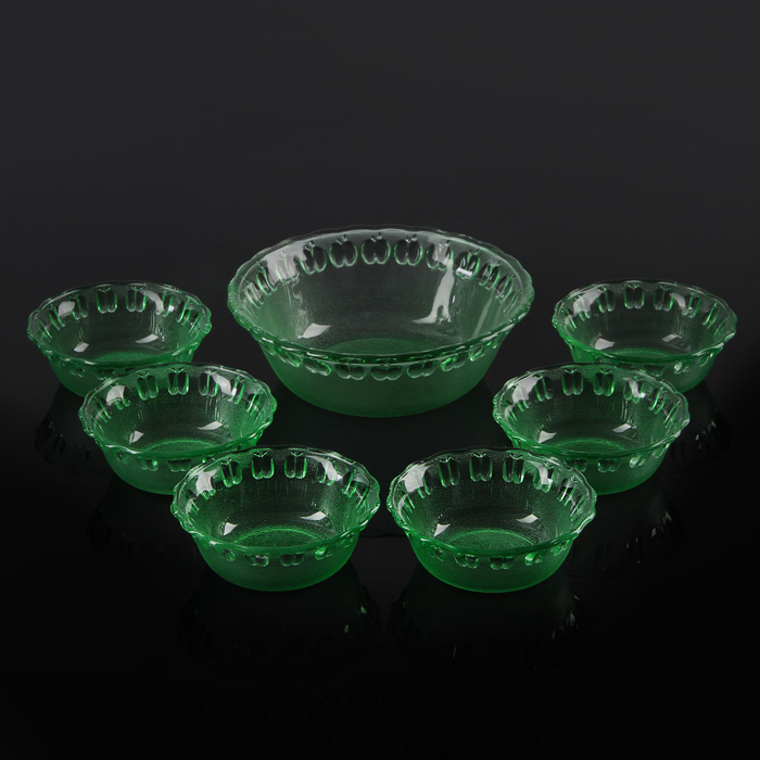 Набор салатников "Яблоки", 7 предметов: большой салатник 23х7 см (1,4 л), шесть маленьких салатников 13х4,5 см (250 мл)