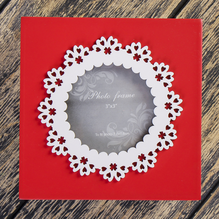 Шкатулка с фоторамкой 7,6х7,6 см "Контраст"