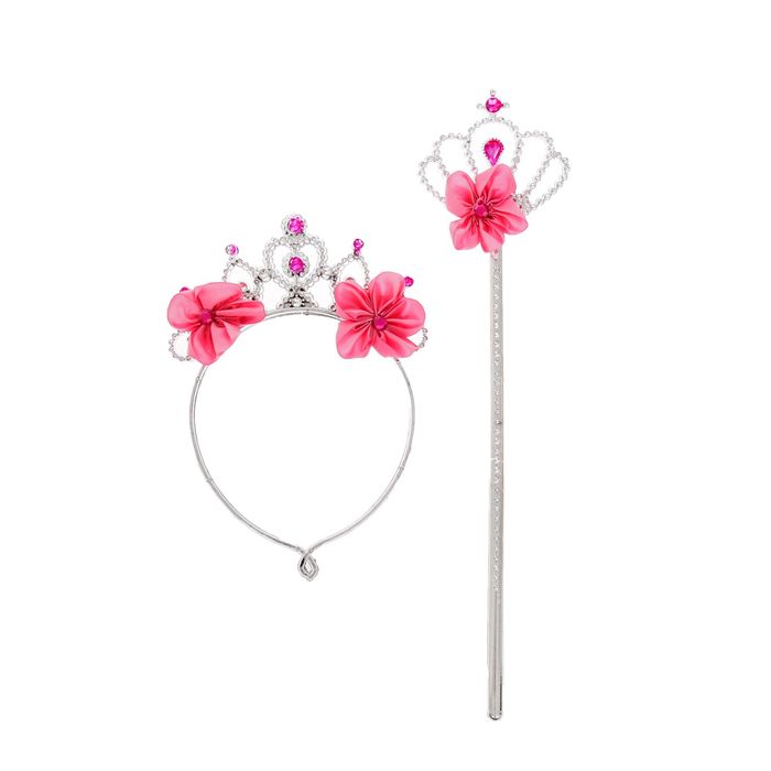 Карнавальный набор "Маленькая принцесса", 2 предмета: корона и жезл