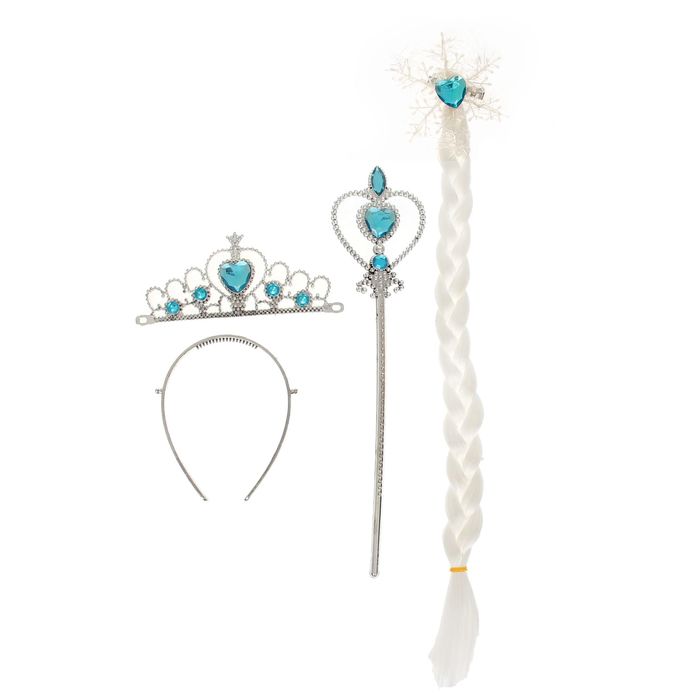 Карнавальный набор "Царевна", 3 предмета: корона, жезл, коса