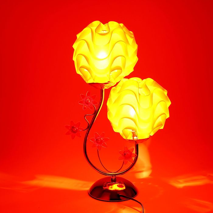 Светильник на подставке "Волны" 2 абажура, МИКС